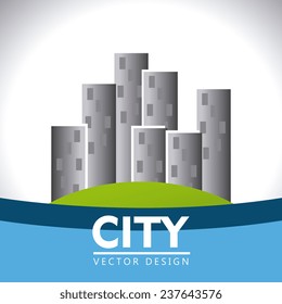 Urban design over white background, vector illustration.