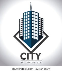 Urban design over white background, vector illustration.