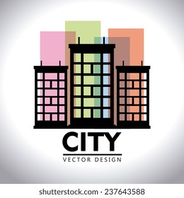 Urban design over white background, vector illustration. Urban design over white background, vector illustration.