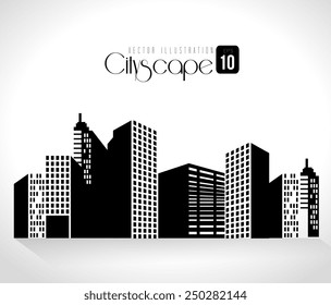 Urban design over white background, vector illustration.