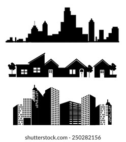 Urban design over white background, vector illustration.