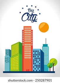 Urban design over white background, vector illustration.