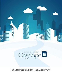 Urban design over white background, vector illustration.