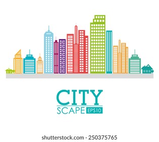 Urban design over white background, vector illustration.