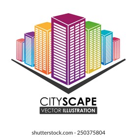 Urban design over white background, vector illustration.