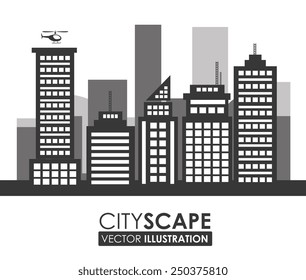 Urban design over white background, vector illustration.