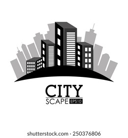 Urban design over white background, vector illustration.