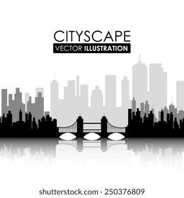 Urban design over white background, vector illustration.