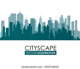 Urban design over white background, vector illustration.
