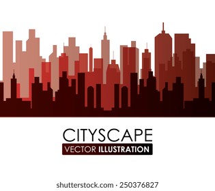 Urban design over white background, vector illustration.