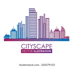 Urban design over white background, vector illustration.
