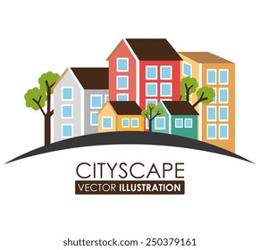 Urban design over white background, vector illustration.
