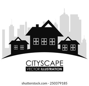Urban design over white background, vector illustration.