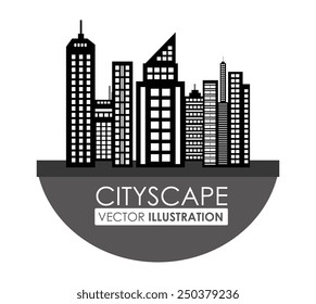 Urban design over white background, vector illustration.