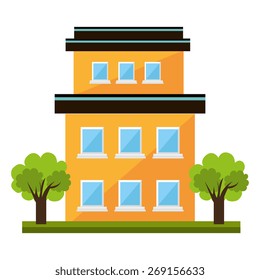 Urban design over white background, vector illustration.