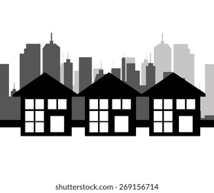 Urban design over white background, vector illustration.