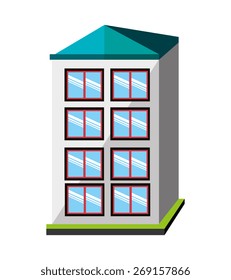 Urban design over white background, vector illustration.
