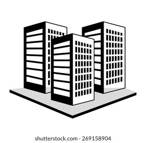 Urban design over white background, vector illustration.