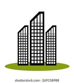 Urban design over white background, vector illustration.