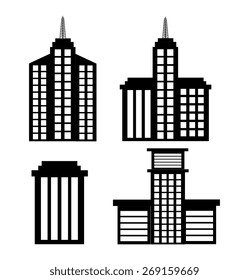 Urban design over white background, vector illustration.