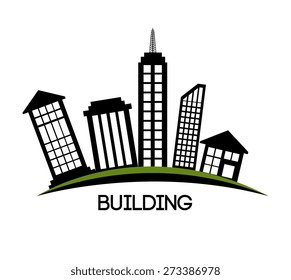 Urban design over white background, vector illustration.
