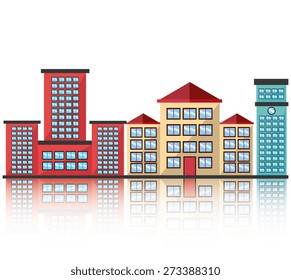 Urban design over white background, vector illustration.