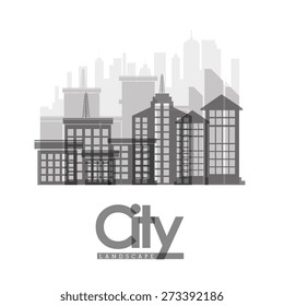 Urban design over white background, vector illustration.