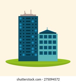 Urban design over white background, vector illustration.