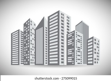 Urban design over white background, vector illustration.