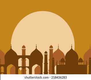 Urban design over yellow background, vector illustration