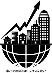Urban Development Economic Growth Icon, Business City Evolution