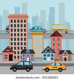 Urban digital design, vector illustration eps 10.