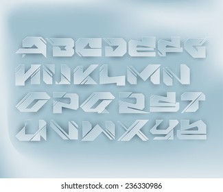 Urban Digital Graffiti Alphabet Set - Paper Cut