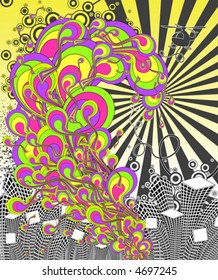 Vida disco urbana. Ilustración vectorial.