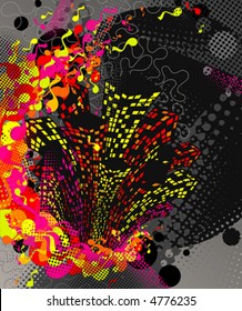 Urban  disco night life. Vector illustration.