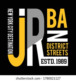 urban district streets design typography, vector illustration for print