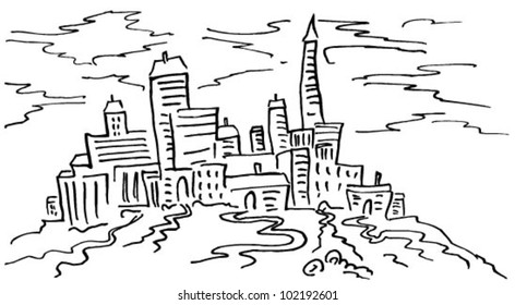 urban doodle sketch. vector