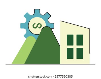 Urban eco friendly architecture vector