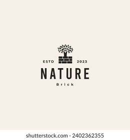 Urban eco logo design, Tree and brick logo design construction logo concept