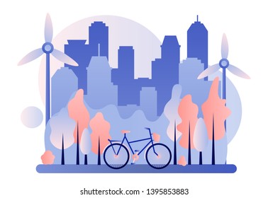 Urban ecology set. Zero Waste. Flat cartoon style. Vector illustration