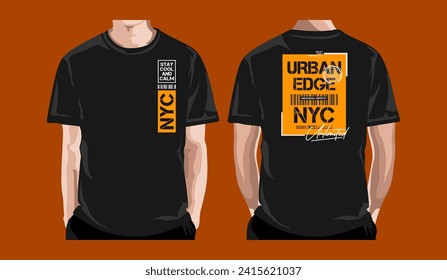 Urban edge, NYC, abstract typography modern design slogan tees. Vector illustration graphics for print t shirt, apparels, background, poster, banner, postcard and or social media content.