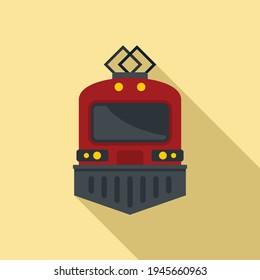 Urban electric train icon. Flat illustration of Urban electric train vector icon for web design