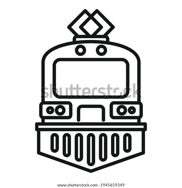 Urban electric\
train icon. Outline Urban electric train vector icon for web design\
isolated on white\
background