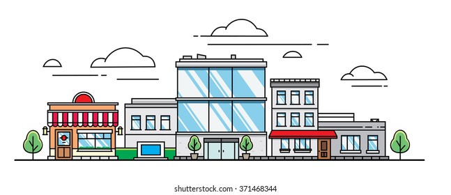 Urban environment on a white background