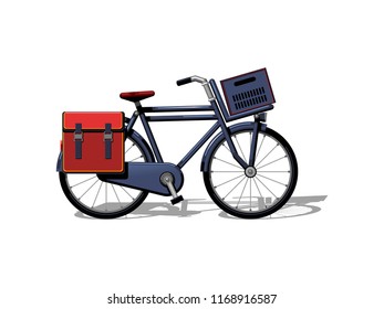 Urban family bike flat vector. Urban bicycle, leasure and sport transport for family.