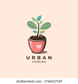 Urban Farming Organic Plant Logo Design
