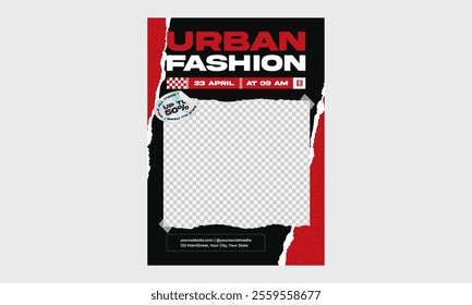 Urban Fashion Flyer. Brochure template layout design. Corporate business flyer catalog, magazine mockup. Creative poster, booklet, flyer or banner concept.