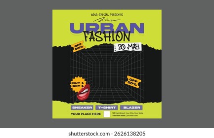 Urban Fashion Socials Media. Presentation templates, corporate.