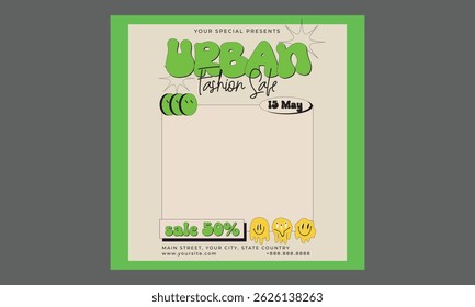 Urban Fashion Socials Media. Presentation templates, corporate.
