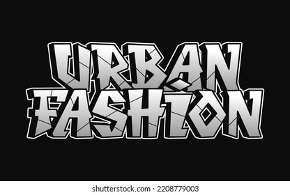Urban fashion word graffiti style letters.Vector hand drawn doodle cartoon logo illustration. Funny cool urban fashion letters, fashion, graffiti style print for t-shirt, poster